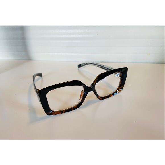 New Brown Tortoiseshell Unisex Square Retro Clear Lens Reading Glasses 1.5 - Picture 1 of 5